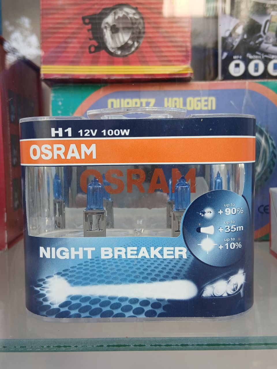 لامپ تقویت شده +90 پایه H1 مدل Night Breaker برند اسرام osram