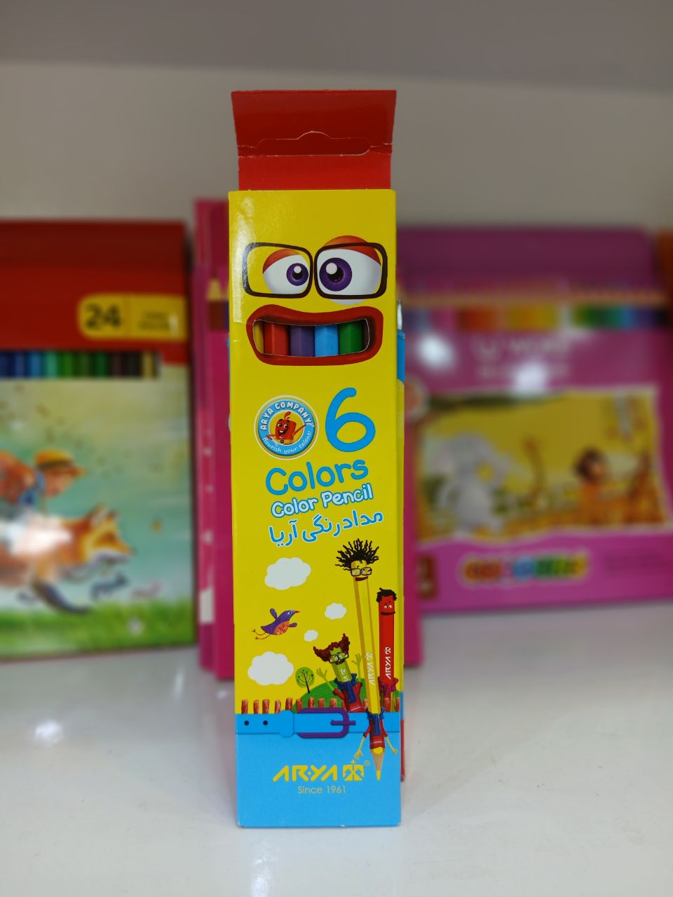 مداد رنگی آریا 6 رنگ