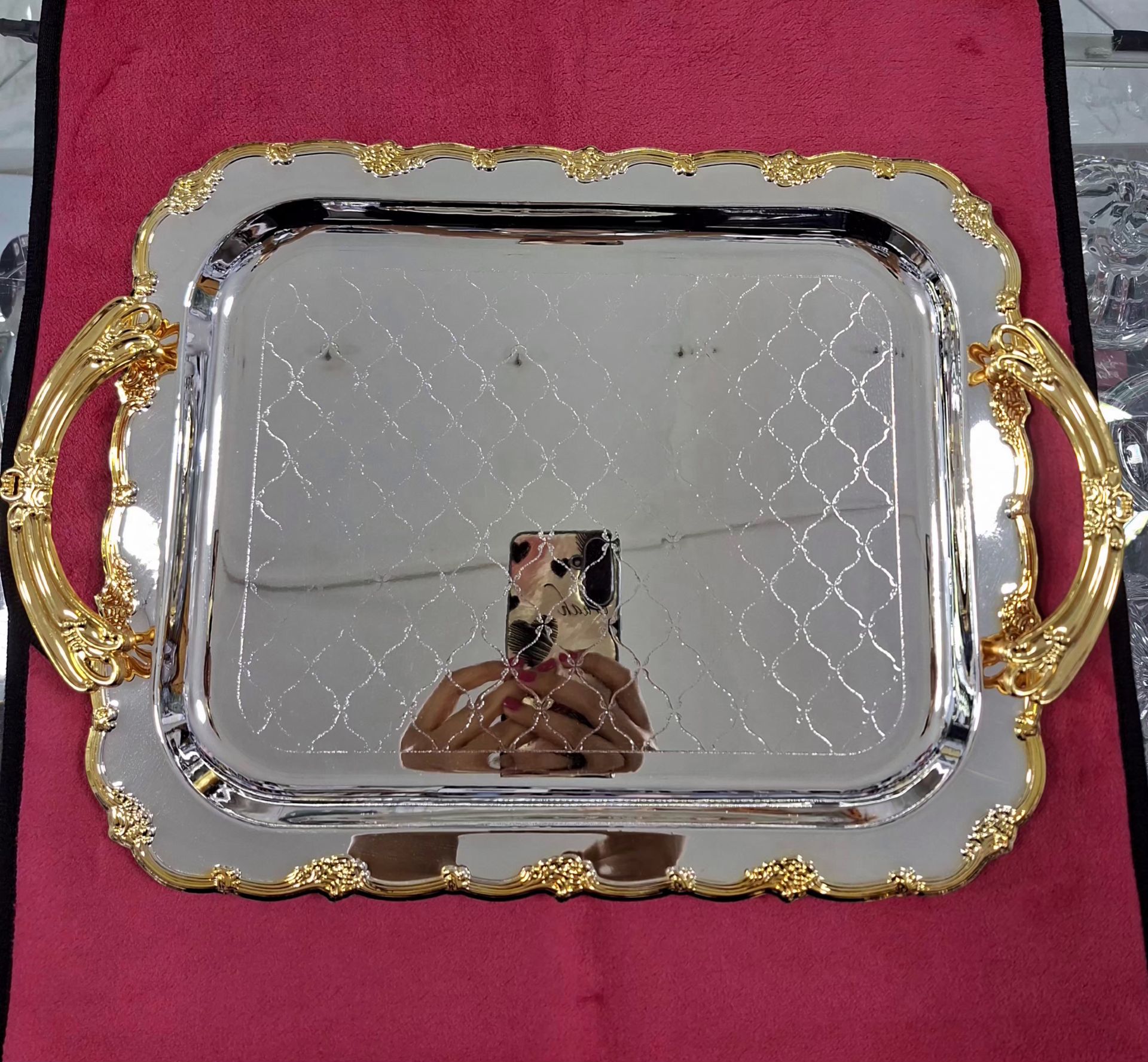 سینی دسته طلایی