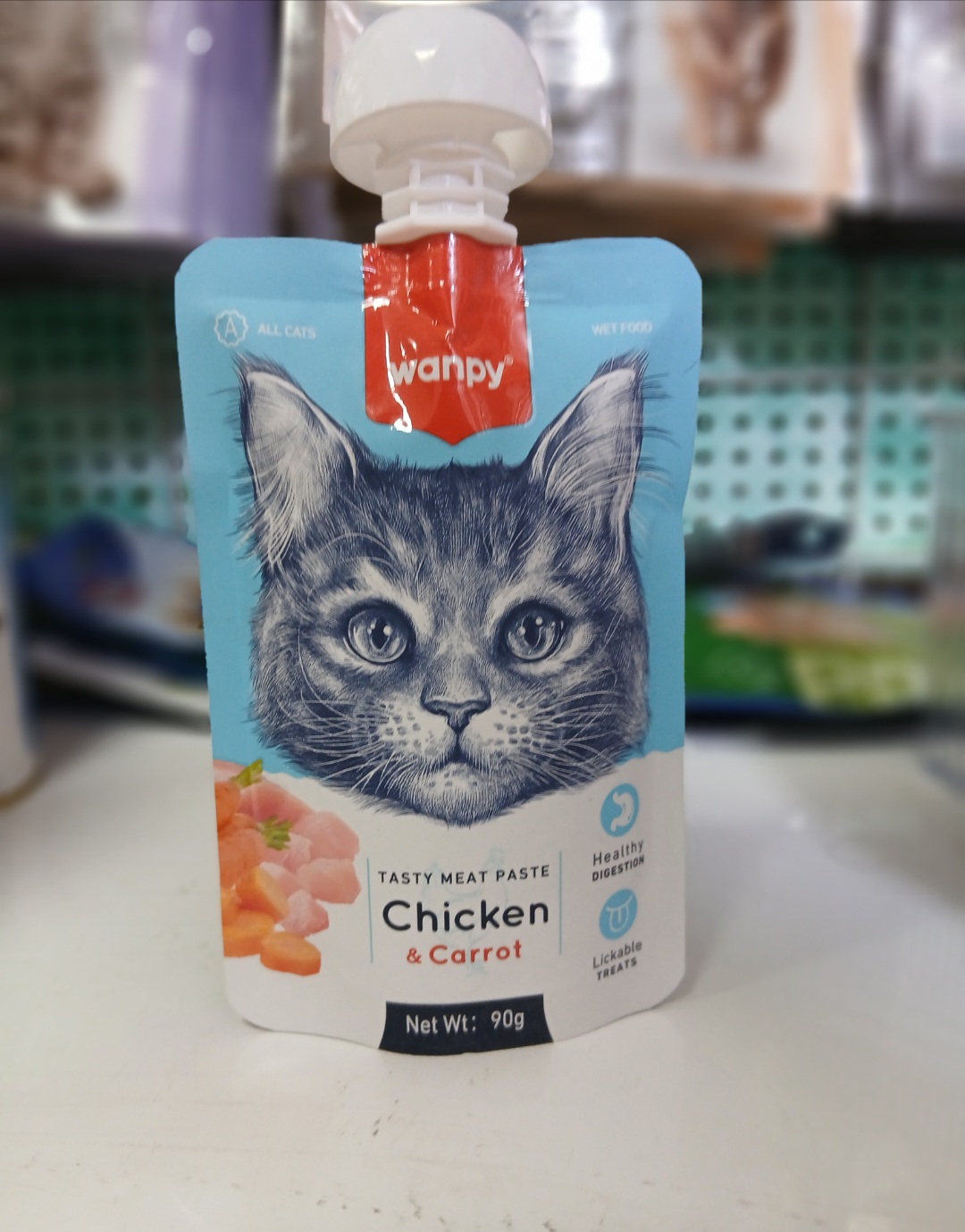 غذای تر گربه Wanpy با طعم مرغ و هویج 90 گرم