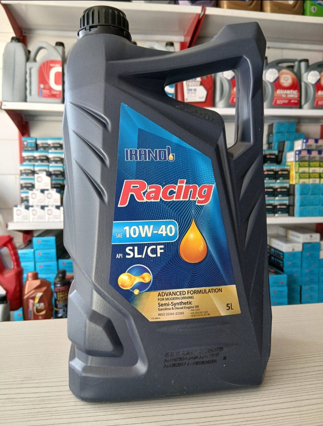 روغن موتور ایرانول ریسینگ 10W40 حجم 4 لیتر SL/CF