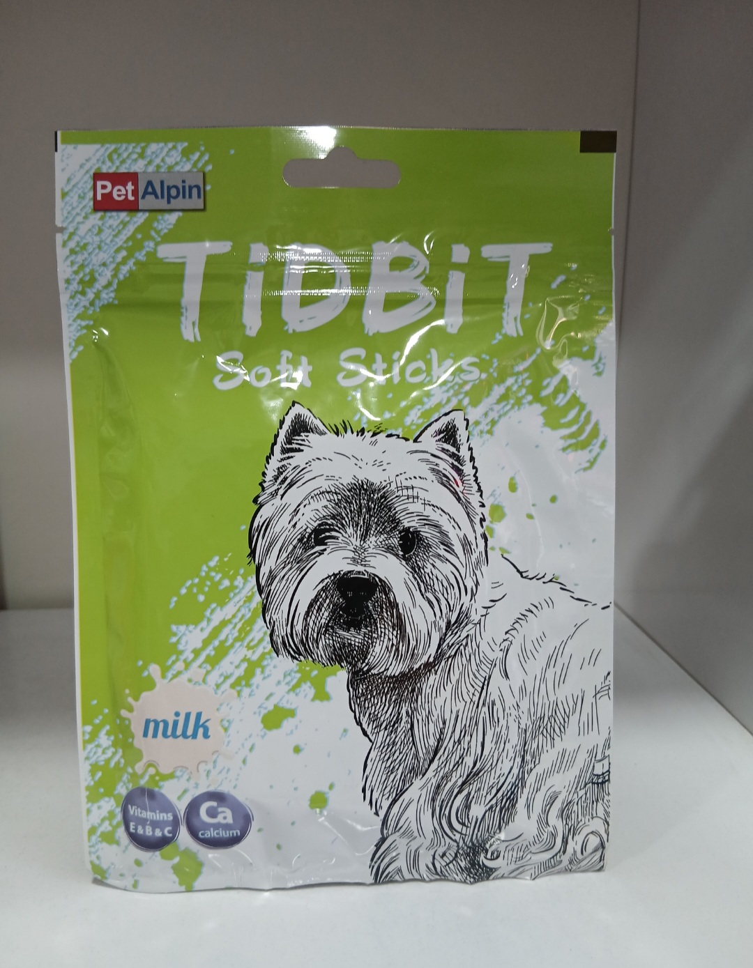 تشویقی سگ Pet Alpin مدل Tidbit Soft Sticks Milk