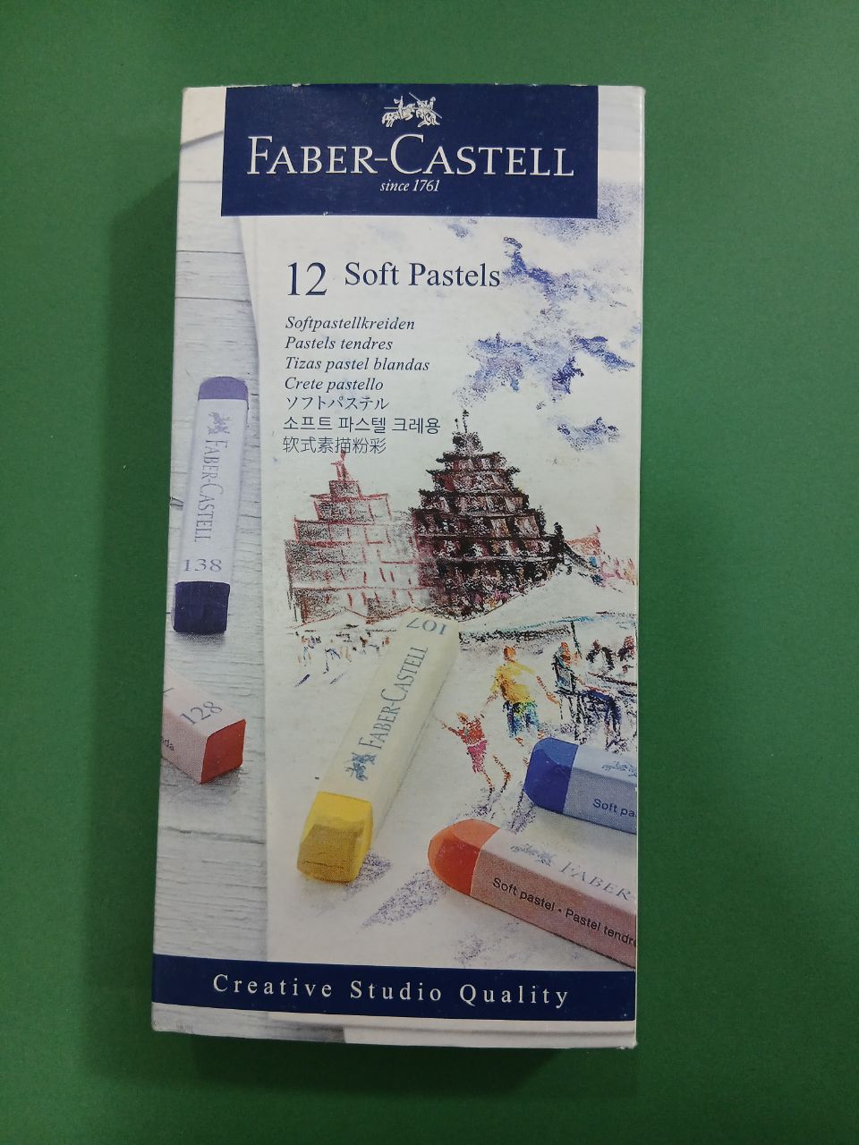 پاستل گچی 12 رنگ فابر کاستل مدل faber-12