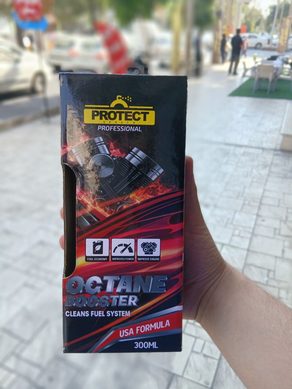 محلول اکتان مکمل بنزین با جعبه برند پروتکت Protect