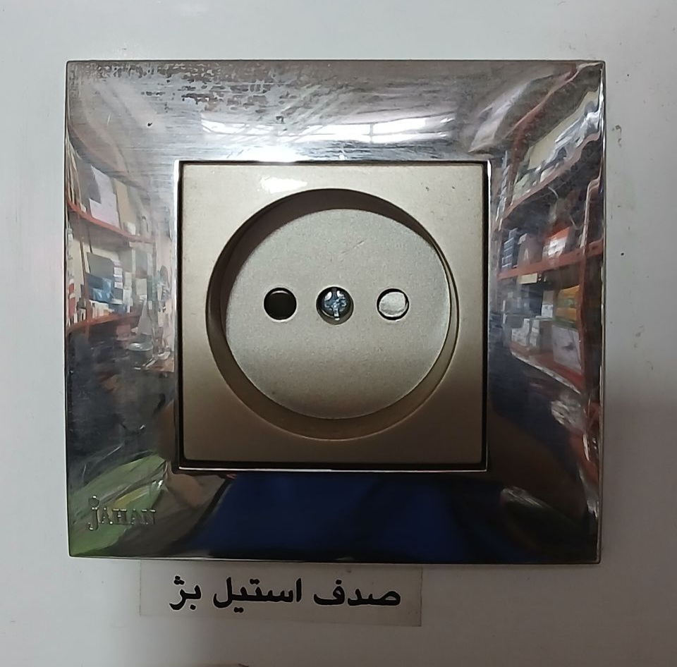 پریز صدف استیل بژ