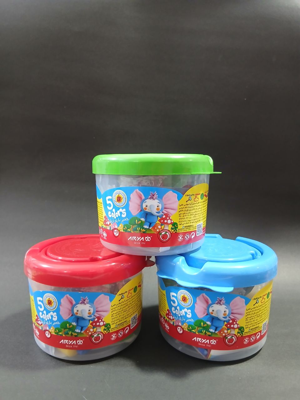 خمیر بازی 5 رنگ سطلی اریا