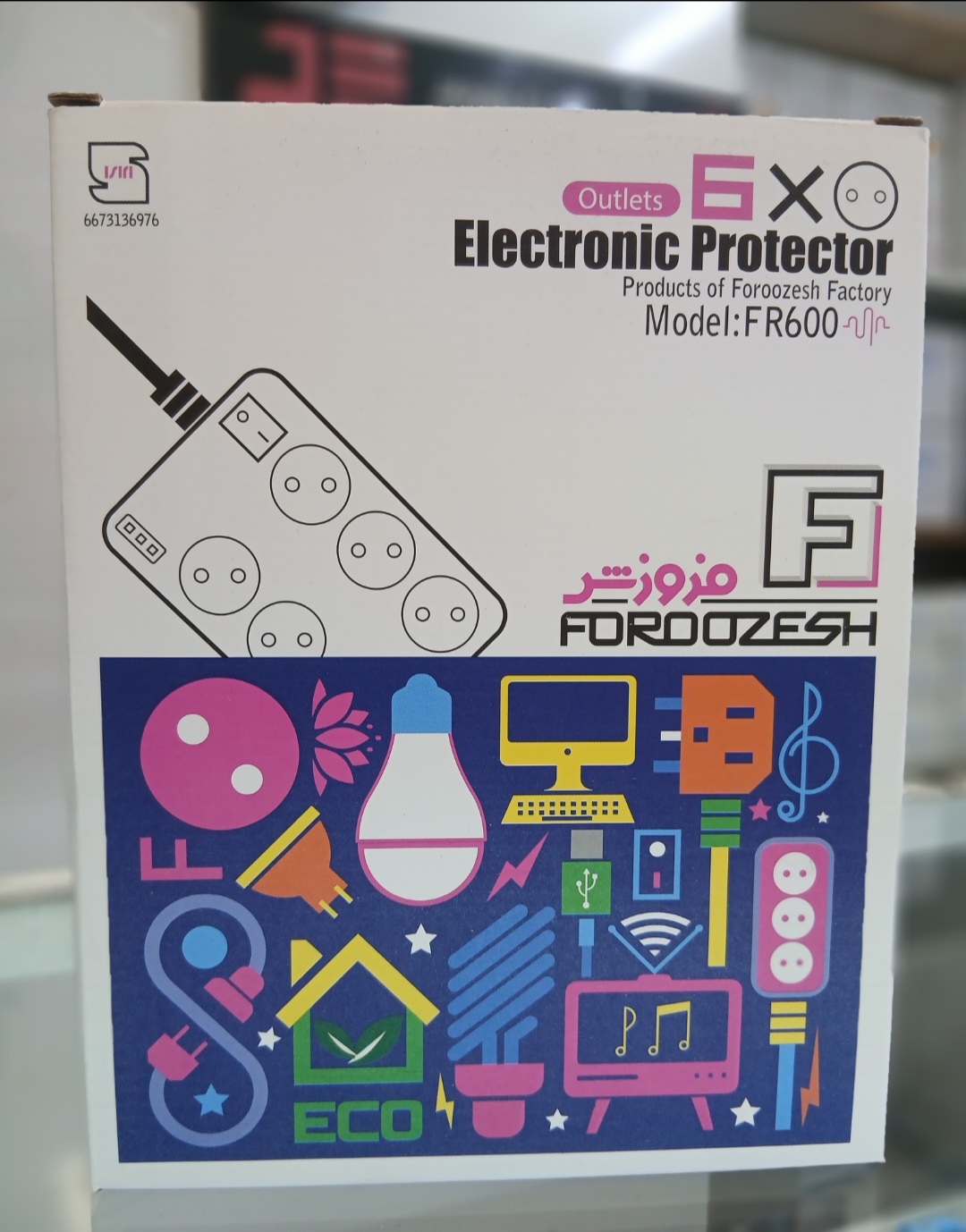 محافظ برق صوتی تصویری 6 خانه فروزش FR600 با کابل 4.8 متری