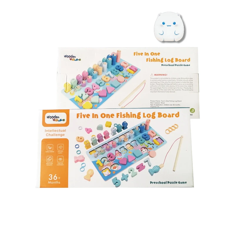 بازی فکری چوبی ستون هندسی و ماهیگیری QIYI WOODEN (5 در 1)