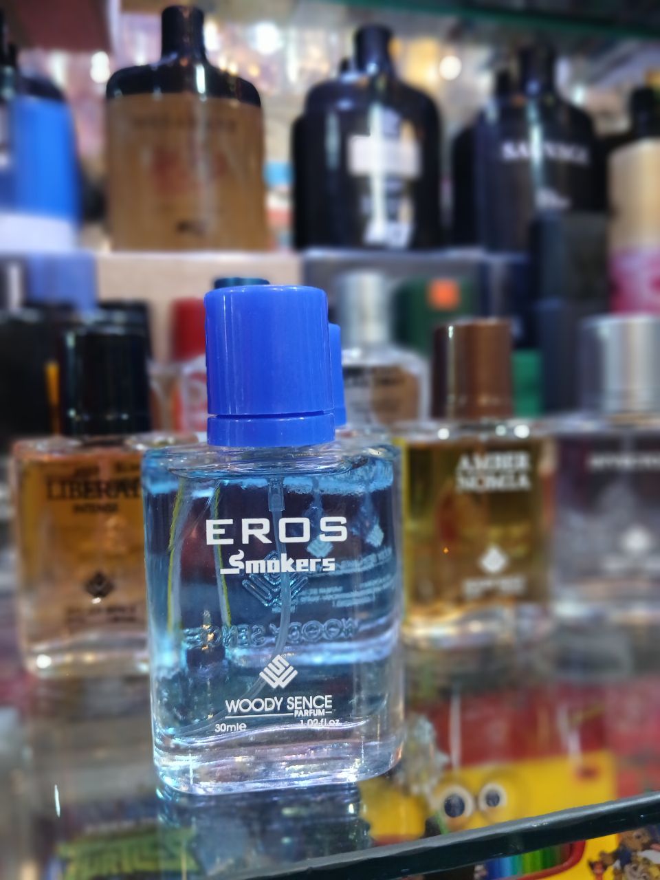 عطر جیبی مردانه وودی سنس مدل Eros Smokers