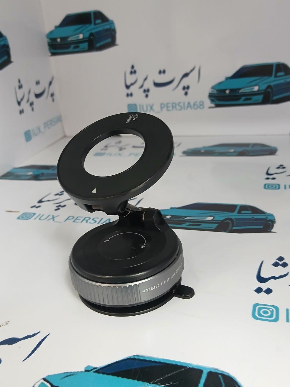 پایه حلقه‌ای رومیزی یا خودرویی مشکی