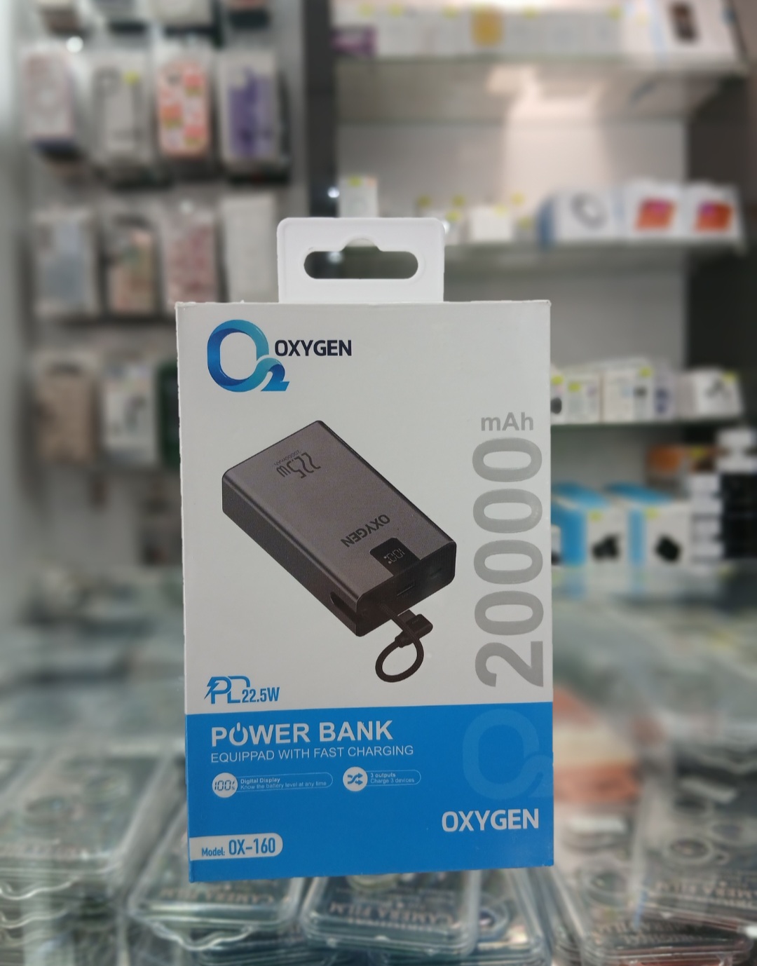 پاور بانک 22.5 وات اکسیژن مدل OX-160 PD ظرفیت 20000 میلی آمپر ساعت