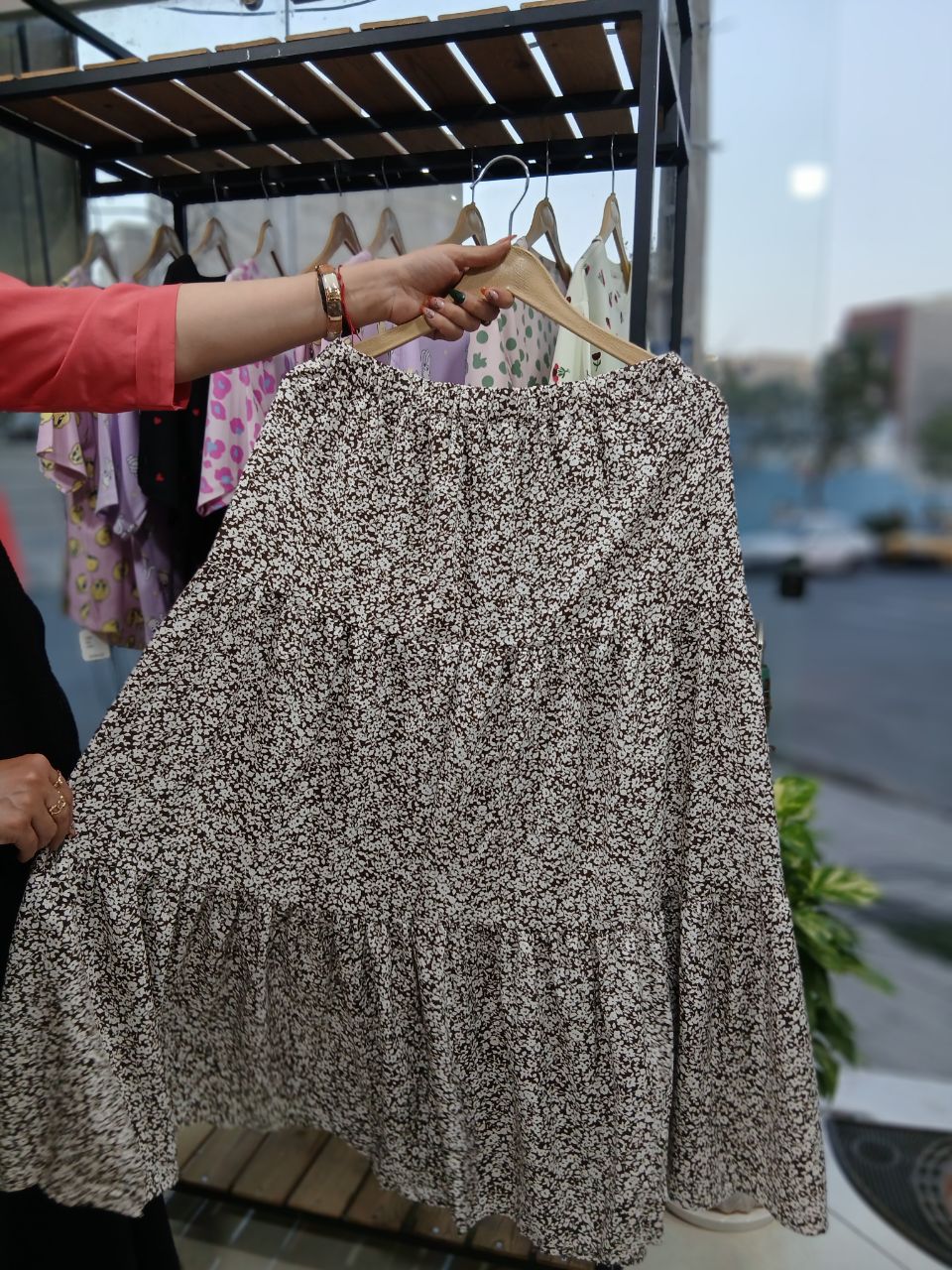دامن نخ پنبه گل گلی